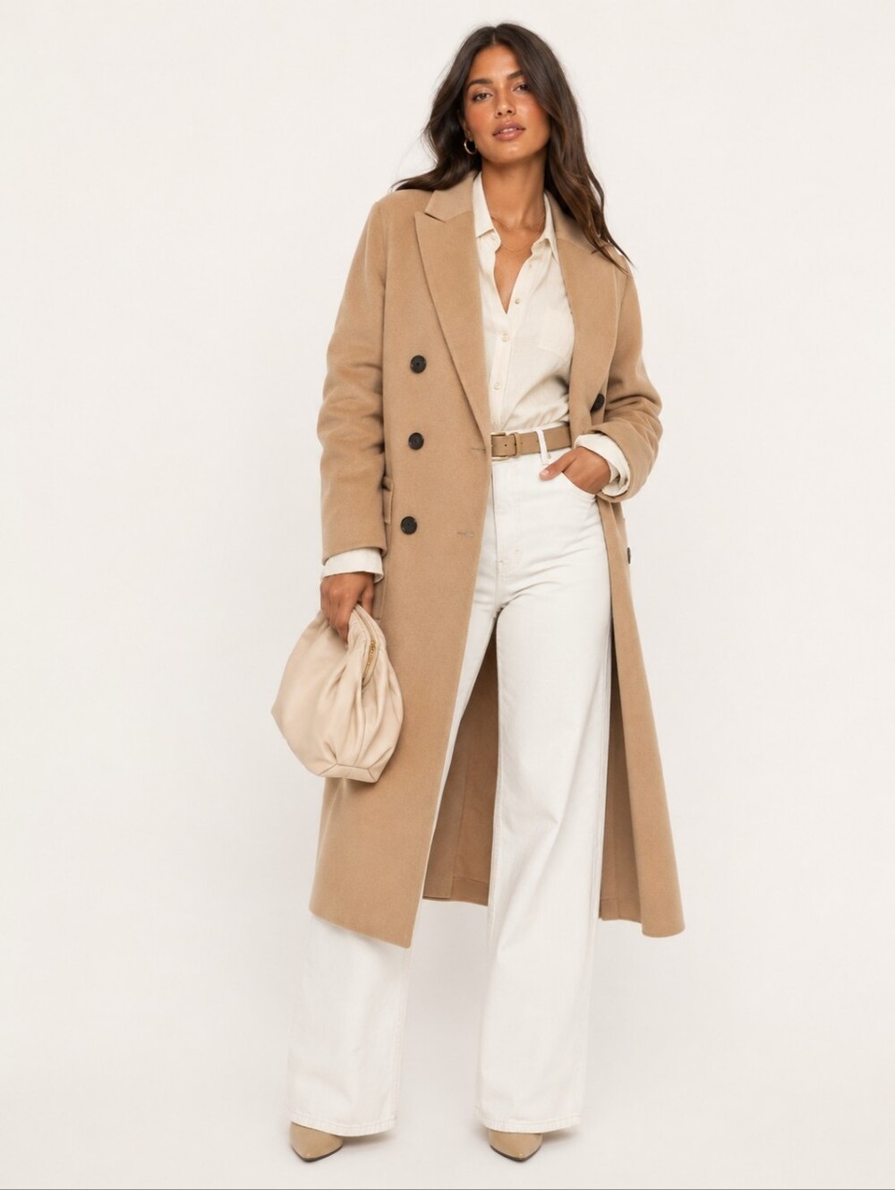 Zara Double Breasted Oversized Camel Coat Size L